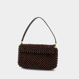Timmy Shoulder Bag - Staud - Beads - Brown