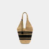 Leah Stripes Hobo Raphia Bag - ANINE BING - Raffia - Multicolor