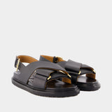 Fb Criscross Sandals - Marni - Leather - Black