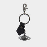 Saffiano 3d Orb Keychain - Vivienne Westwood - Metal - Black