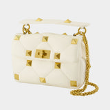 Medium Shoulder Bag in White Leather