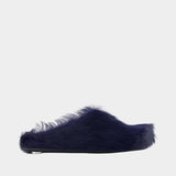 Fussbett Sabot Flat Shoes - Marni - Leather - Blue