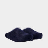 Fussbett Sabot Flat Shoes - Marni - Leather - Blue