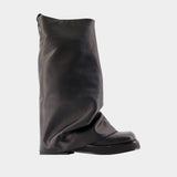 robin Combat Ankle Boots - The Attico - Leather - Black