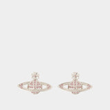 Mini Low Relief Earrings - Vivienne Westwood - Brass - Silvered