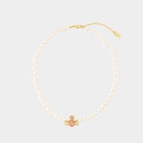 Pearl Kitty necklace - Vivienne Westwood - Brass - Gold