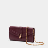 Wallet On Chain - Versace - Leather - Burgundy