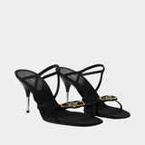 Mule T.80 Pumps - Versace - Cotton - Black