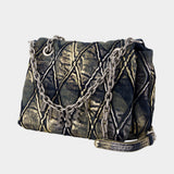 Charm-D Medium Shoulder Bag - DIESEL - Cotton - Grey