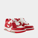 Out Of Office Sneakers - OFF WHITE - Leather - Red
