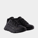 Sneakers - Versace - Leather - Black