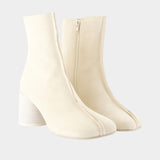 Ankle boots - MM6 Maison Margiela - Leather - Ivory