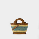 Tropicalia Micro Shopping Bag - Marni - Raphia - Brown