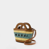 Tropicalia Micro Shopping Bag - Marni - Raphia - Brown