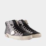Prsx High Woman Sneakers - Philippe Model - Leather - Grey