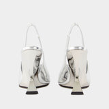 Nina Slingback Pumps - Paris Texas - Leather - Silver