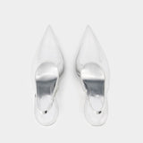 Nina Slingback Pumps - Paris Texas - Leather - Silver