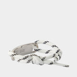 Plate Bracelet - Balenciaga - Metal - Silver/White