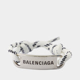 Plate Bracelet - Balenciaga - Metal - Silver/White