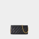 Crush Wallet On Chain - Balenciaga - Leather - Black