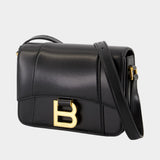 Hourglass Flap Small Crossbody - Balenciaga - Leather - Black