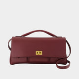 Bel Air Clap On Crossbody - Balenciaga - Leather - Burgundy