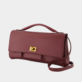 Bel Air Clap On Crossbody - Balenciaga - Leather - Burgundy