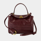Rodeo Top Handle Mini Purse - Balenciaga - Leather - Burgundy