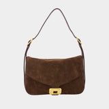 Clicca M Shoulder Bag - Balenciaga - Suede - Brown