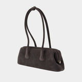 Boat Wide Mini Shoulder Bag - Osoi - Leather - Grey
