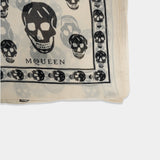 Ca Skull Scarf - Alexander McQueen - Silk - White