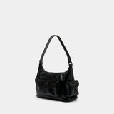 Dumbo.b Shoulder Bag - OFF WHITE - Leather - Black