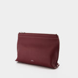 Le Neige Clou Clutch Bag – A.P.C. – Leather – Bordeaux