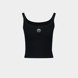 Moon Logo Ribbed Jersey Tank Top - Marine Serre - Knitwear - Black