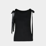Bow Ribbon Tail Tank Top - Simone Rocha - Synthetic - Black