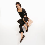 Ballerina Tabi in Black Leather