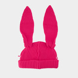 Chunky Rabbit Beanie - Charles Jeffrey Loverboy - Cotton - Pink