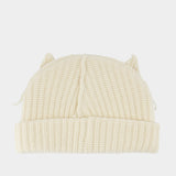 Chunky Ears Beanie - Charles Jeffrey Loverboy - Wool - White