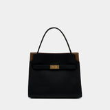 Lee Radziwill Small Double Bag - Tory Burch - Shearling - Black