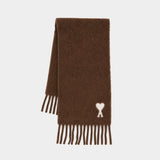 Quota Ami De Coeur Scarf - AMI Paris - Wool - Brown