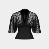 Moonogram Ss Open Back T-Shirt - Marine Serre - Synthetic - Black