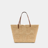 Ella Straw Large Purse - Tory Burch - Raffia - Beige