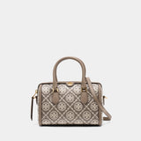 T-Monogram Petite Barrel Travel Bag - Tory Burch - Canvas - Grey