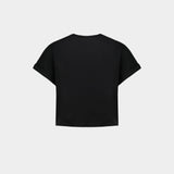 Vintage Print Crop T-Shirt - Balmain - Cotton - Black