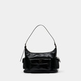 Dumbo.b Shoulder Bag - OFF WHITE - Leather - Black