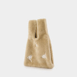 Mini Shopper Bag - Simone Rocha - Faux Fur - Beige