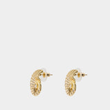 Crystal Shell Earrings - SELF PORTRAIT - Gold Plated - Gold