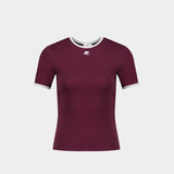 Signature T-Shirt - Courreges - Cotton - Burgundy