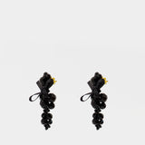 Petite Bow Earrings - Simone Rocha - Crystal - Black