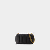 Kira Mini Flap Hobo Bag - Tory Burch -  Black - Leather